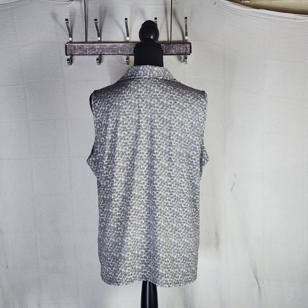 EP Pro Tour Tech Black White Yellow Floral Sleeveless Poly Span Golf Tank Sz XL - Picture 9 of 16